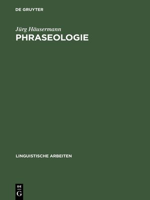 cover image of Phraseologie